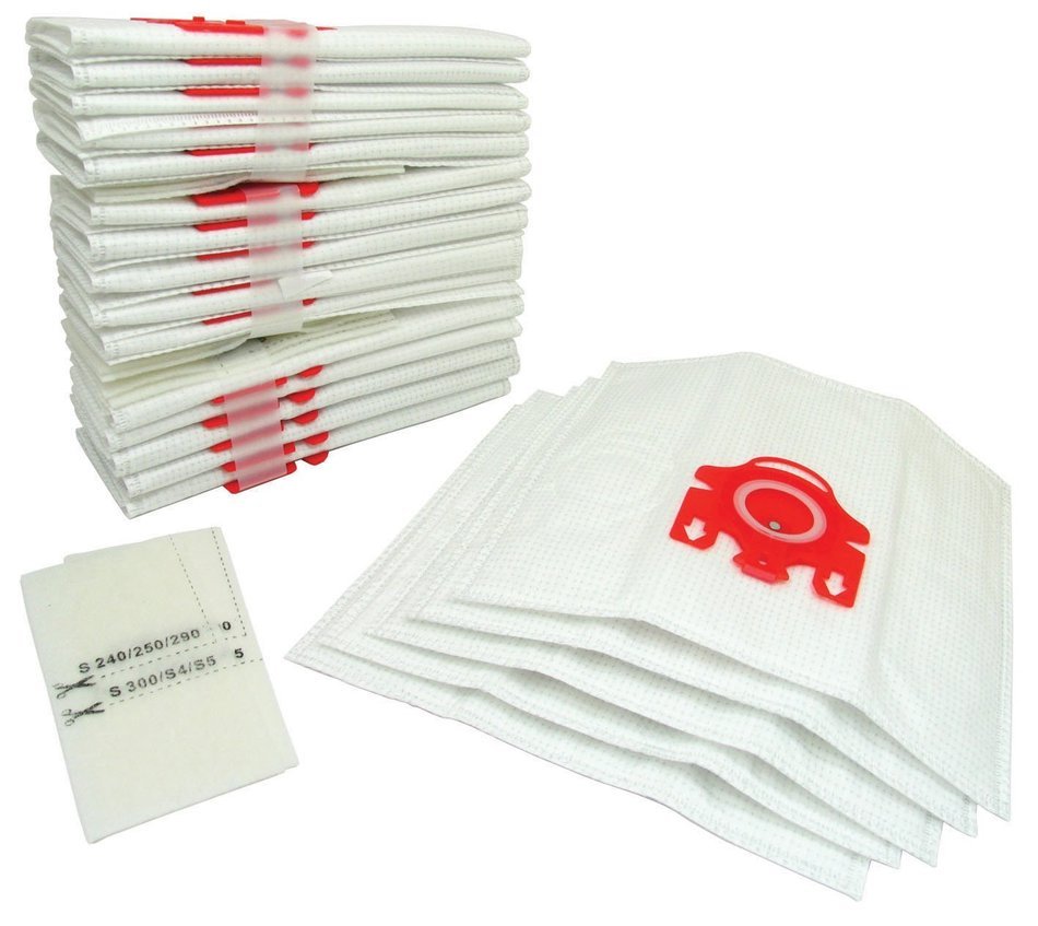 20-pack Microfiber Vacuum Bags Designed to Fit Miele FJM with 8 Filters