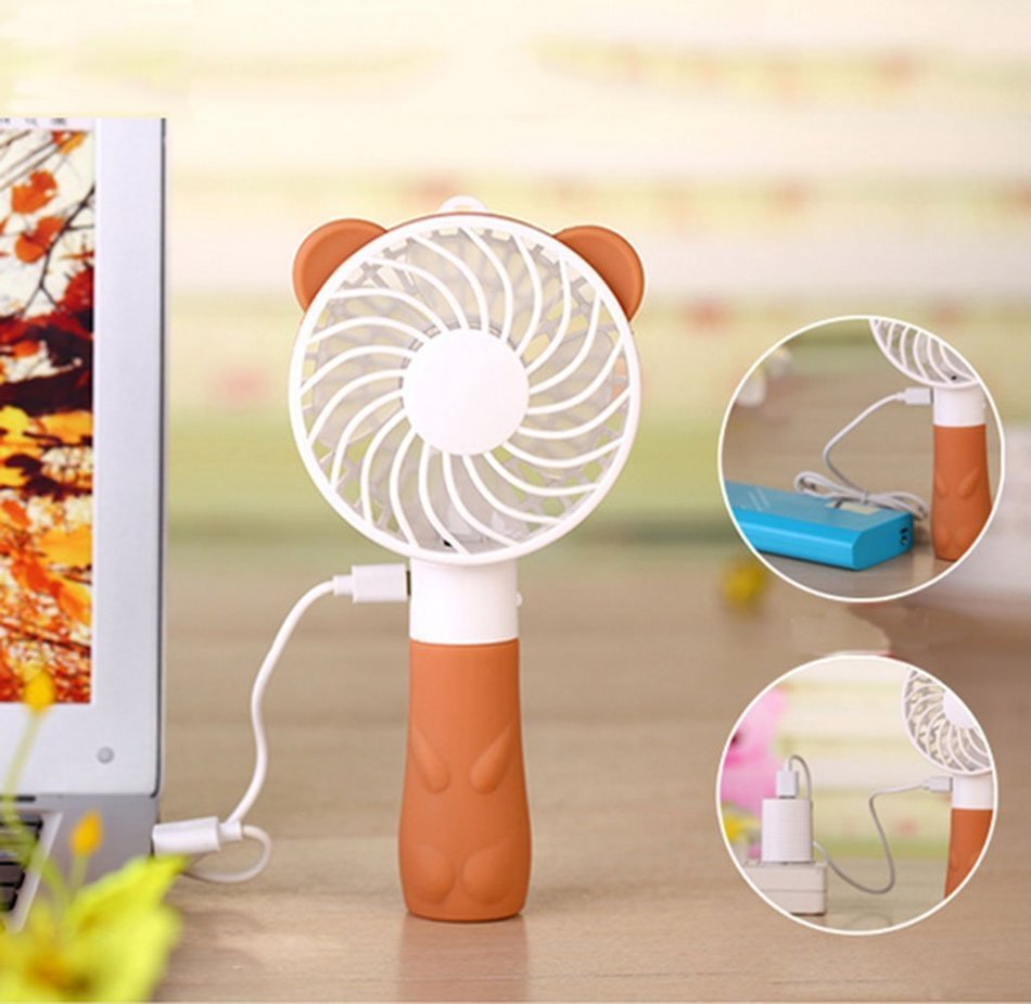 Portable USB Mini Battery Hand Fans with Lanyard (blue) N7