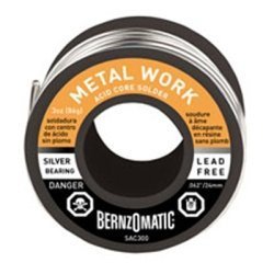 BurnzOMatic (BZMSAC300) Acid Core Solder, Silver Bearing, Lead Free, 3 oz, for Metal Work by BurnzOMatic