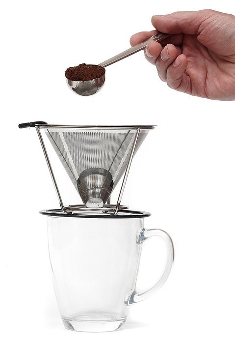 OmStore Premium Pour Over Coffee Dripper and Brewer Reusable Clever Tea Mesh Filter and Coffee Maker with Silicone...