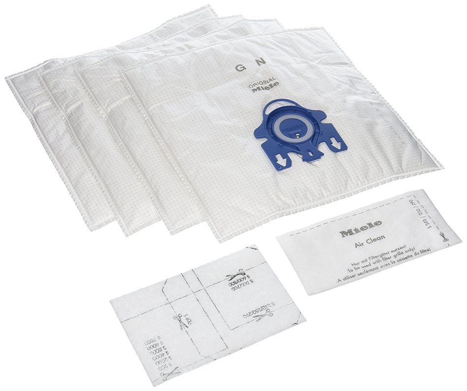 Miele GN Replacement Dustbags (4 AirClean FilterBags, 1 motor protection filter, 1 AirClean Filter)(Pack of 2)
