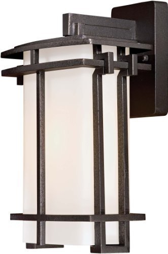 Minka Lavery 72012-A173-PL Lugarno Square 1 Light Outdoor Wall Mount, 9, Forged Silver by Minka Lavery
