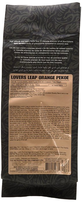 Metropolitan Tea 60 Count Classic Teabags, Lovers Leap