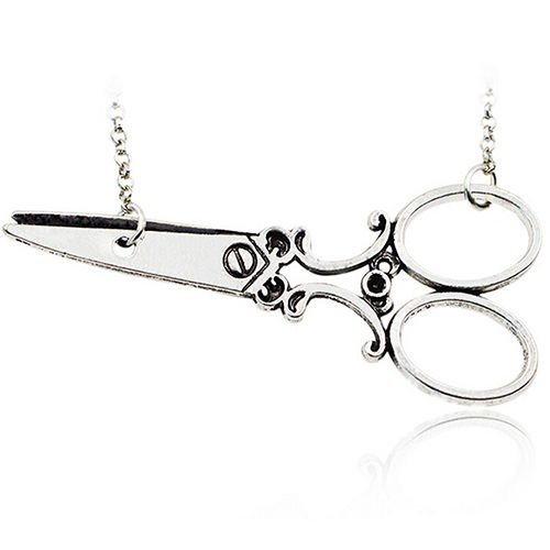 Women'S Men'S Vintage Scissors Pendant Chain Charm Choker Necklace Gift Pretty