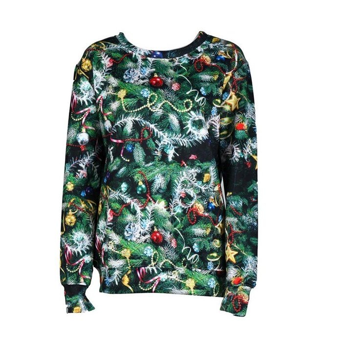 Sweatshirt,Morecome Women Long Sleeve Pullover Sweatshirt Christmas Tree Bells Print Tops
