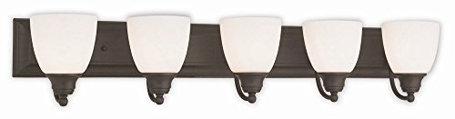 Livex Lighting 10505-07 Bronze Bath Vanity with Satin Opal Glass by Livex Lighting