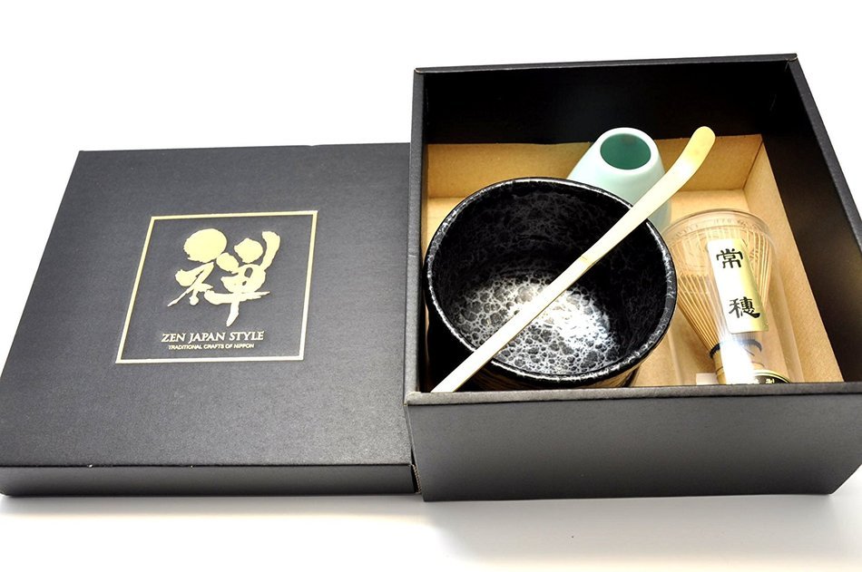 Japanese Mino Yaki ware Matcha Bowl And Tea Ceremony Set Green Tea 11 / 11 / 8cm (4.3 / 4.3 / 3.1inch)[7364] N2