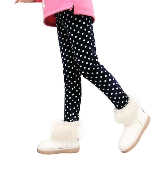 PHOTNO Winter Girls Leggings Thick Warm Elastic Waist Legging Clothing Pants (2-7Y)