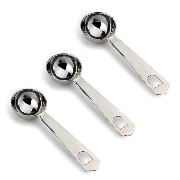 Minigianni 20 ml Endurance Stainless Steel 1 Tablespoon Measuring Coffee Scoop Spoon, Set of 3