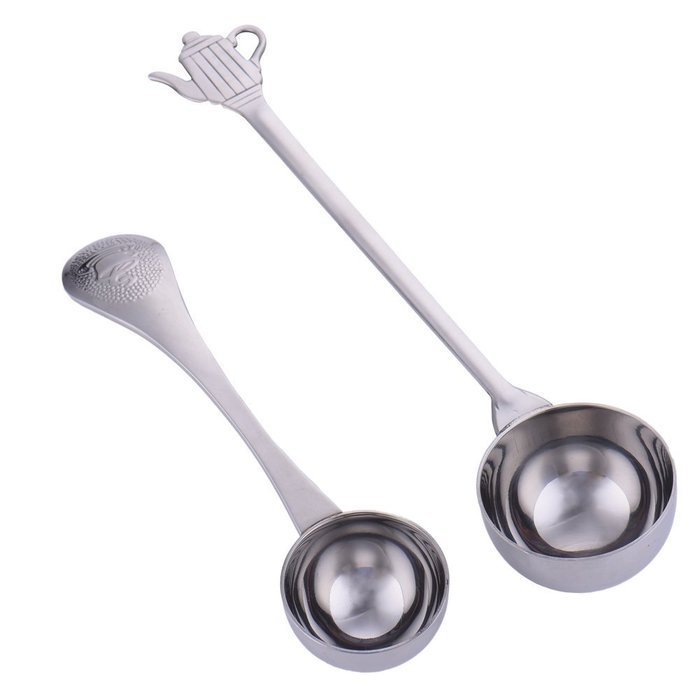 High Quality Stainless Steel Coffee Scoop Tea Spoon with Pot LOGO Long Handle
