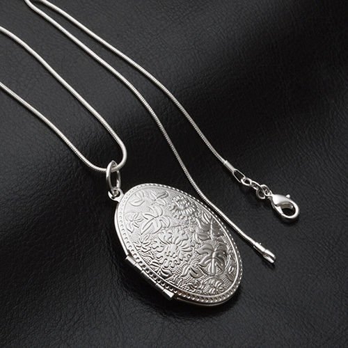 Stunning Silver Plated Carving Locket Pendant Chain Choker Necklace Jewelry N6