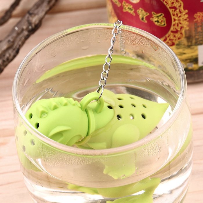 gangnumsky-Unique Cute Tea Strainer, Interesting Life Partner Cute T-Rek Dinosaur Mr Teapot Silicone Tea Infuser... N3