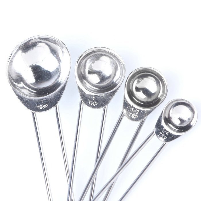Holidayli Set of 4 Tea Coffee Measuring Scoop Spoons, Premium Stainless Steel Measuring Spoons for Tea, Coffee