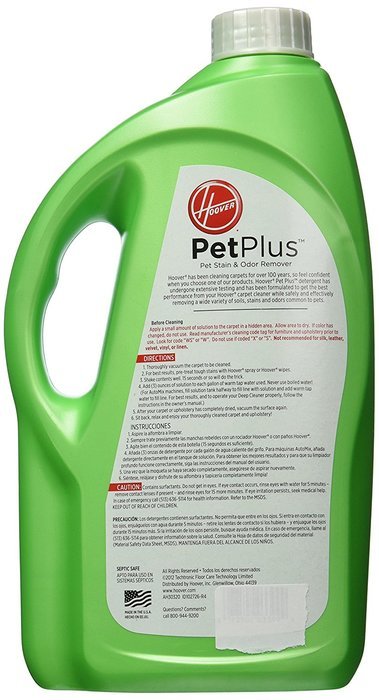 Hoover Shampoo, Petplus 2x Stain and Odor Remover 64 oz.