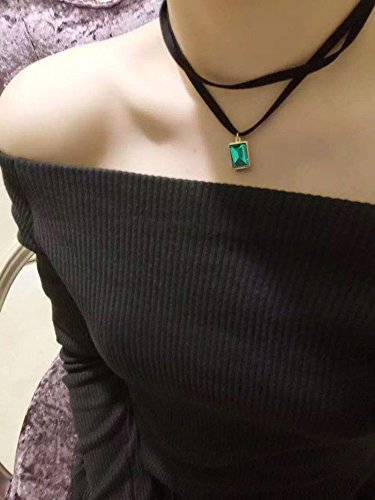 Vogue Black Velvet Ribbon Chain Choker Chunky Statement Bib Crystal Necklace N5