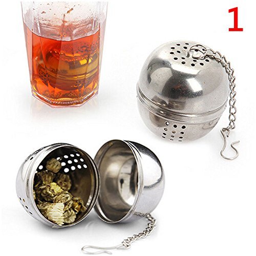 Genenic Squeeze Locking Infuser Spice Leaves Stainless Steel Strainer Tea Ball Mesh Filter