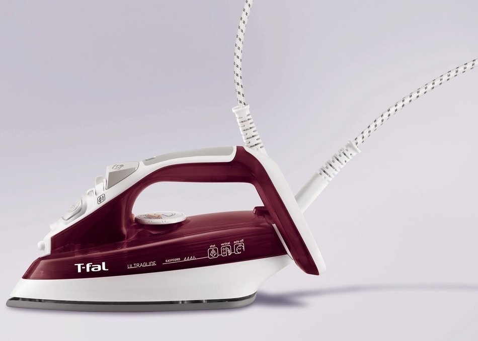 T-fal FV4446 Ultraglide Easycord Steam Iron Ceramic Scratch Resistant Non-Stick Soleplate with Auto-Off, 1700-... N4