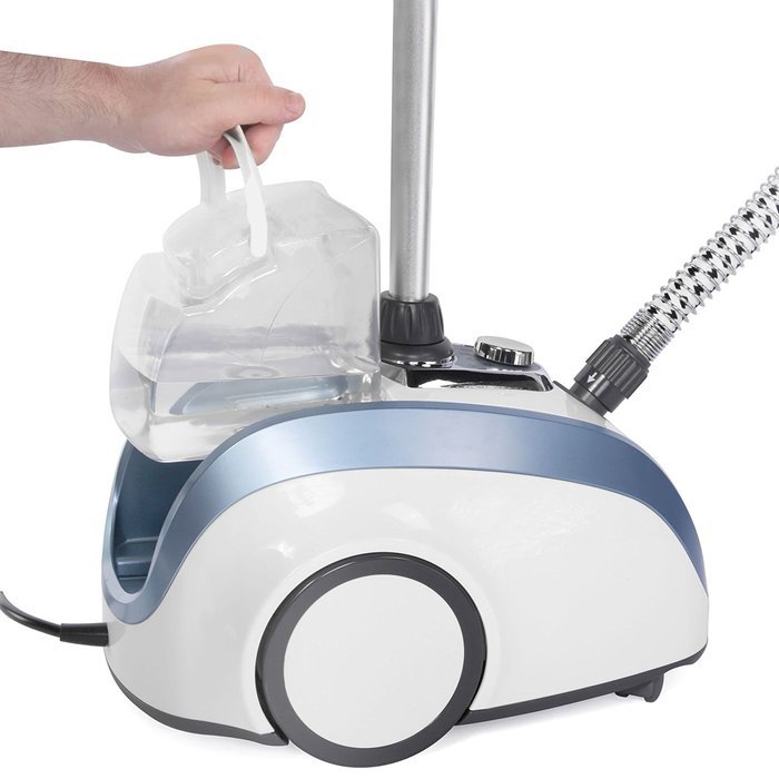 Ivation 1500-Watt Powerful Valet Fabric & Garment Steamer with 4 Steam Levels, Foot Operated On-Off Switch & Telescoping... N9