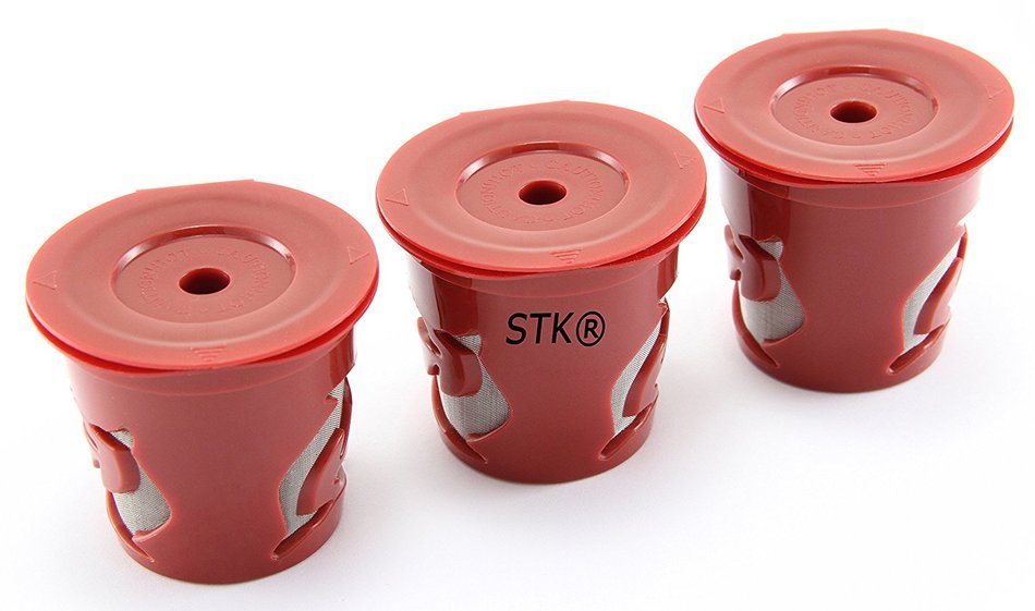 STK 3-Pack Reusable Filter Cups for Keurig K-Cup Elite and Single Cup Brewing Systems
