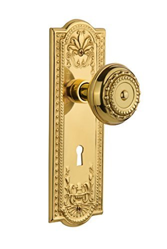 Nostalgic Warehouse Meadows Plate with Keyhole Meadows Knob, Single Dummy, Polished Brass by Nostalgic Warehouse