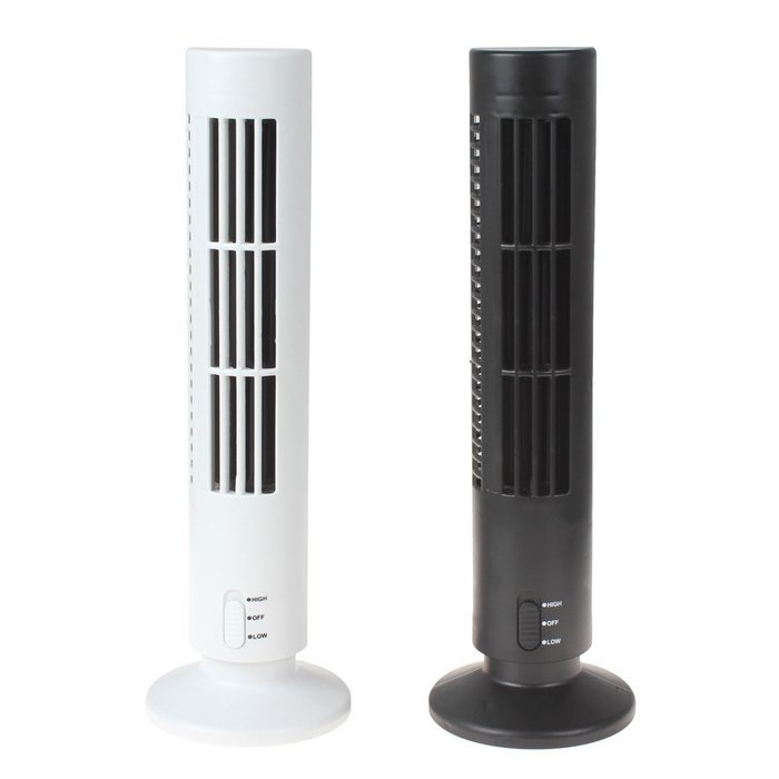 OriGlam&reg; Portable USB Bladeless Fan Air Conditioner Home Desk Tower Cooling Fan (White) N8