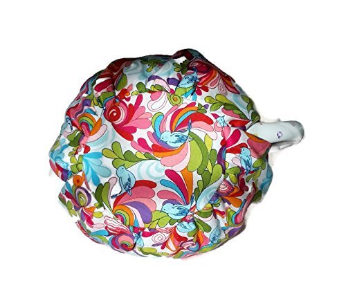 Teapot Cozy, tea warmer with Blue birds and Orange, Red, Blue paisley on white for a 5-8 cup teapot #320 N2