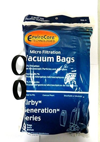 Kirby Generation 1,2,3,4,5,6 and Ultimate G Allergen Filtration Bags (9 BAGS & 2 BELTS)