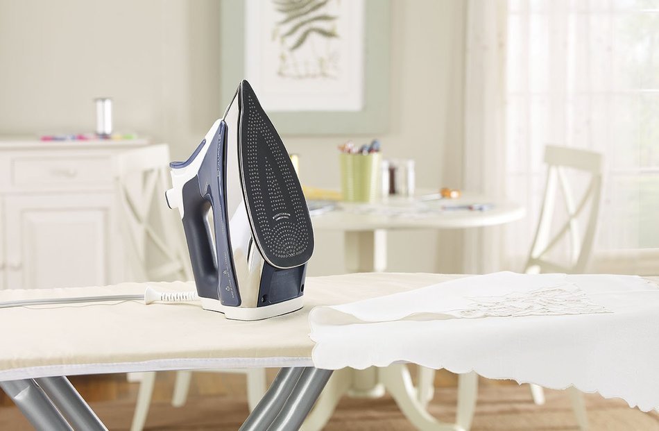 Rowenta DW8080 Pro Master 1700-Watt Micro Steam Iron Stainless Steel Soleplate with Auto-Off, 400-Hole, Blue N6