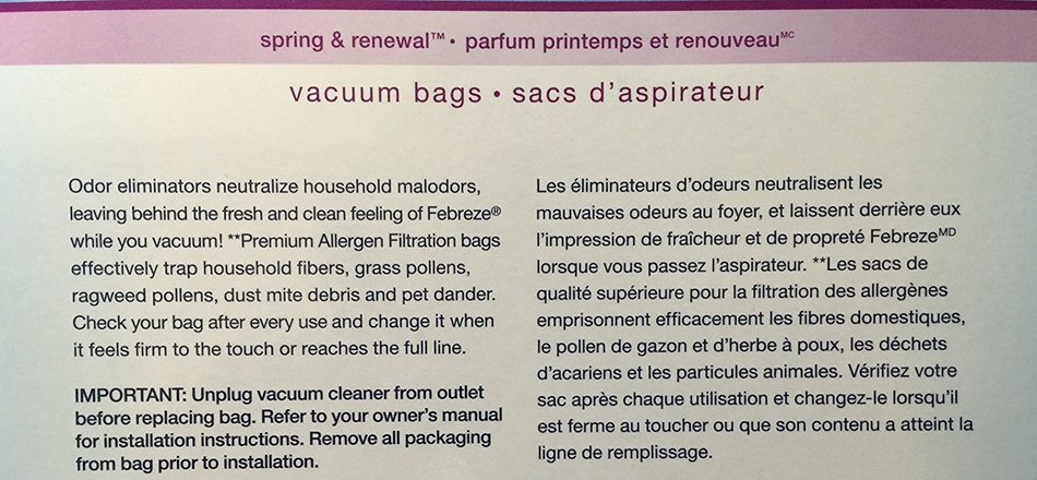 Febreze Vacuum Bags, Bissell Style 7, Pack of 3 N3