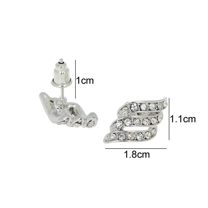 ANGEL'S WINGS Elements Crystal 18-KRGP White Gold Plated Earrings New N4