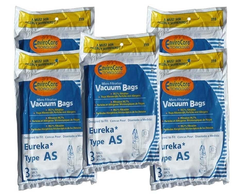 15 Eureka Upright AirSpeed (AS) Vacuum Cleaner Allergy Bags, 68155-6, 68155, 66655, 67726, Filtrete - 21-2440-... N2