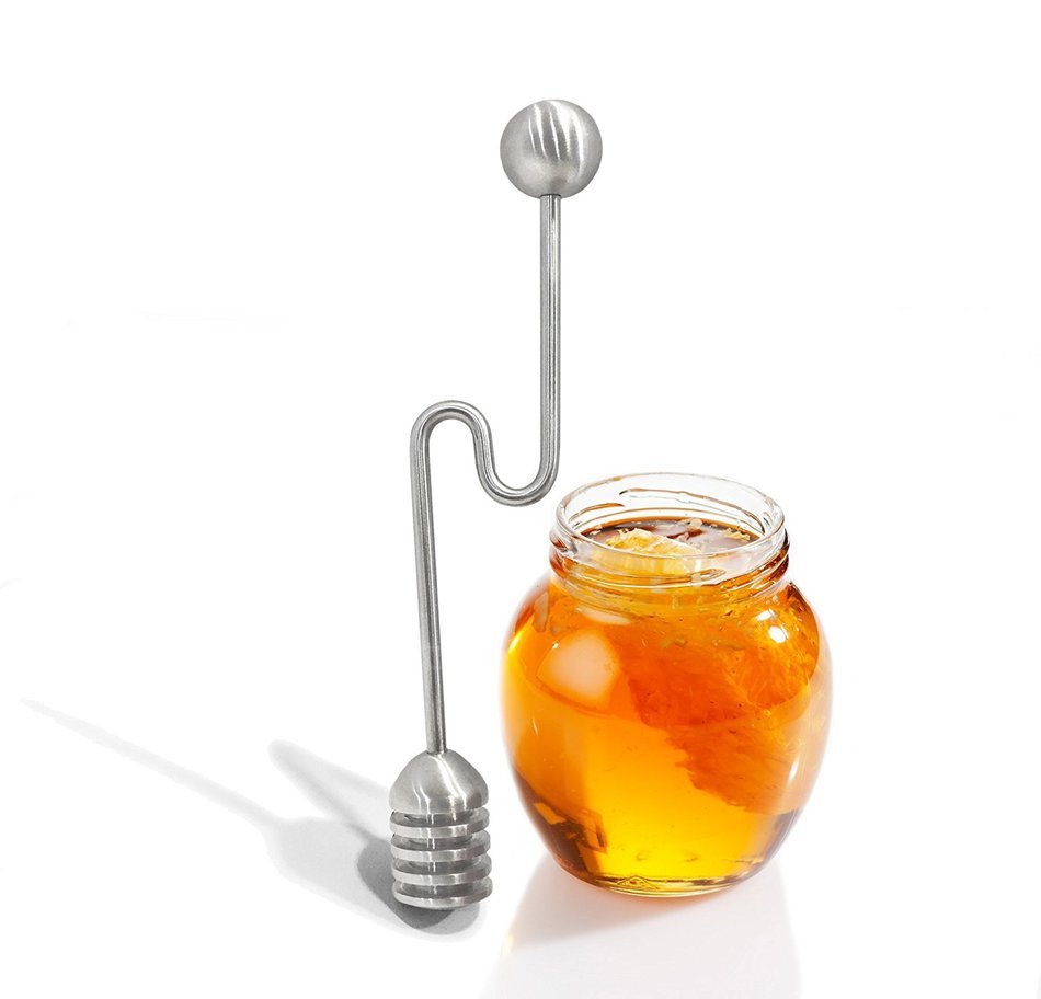 Teablee Honey Dipper Stick 304 Stainless Steel (6 inches) Best Swizzle Spoon for Serving Syrups, Frosting, Melted...