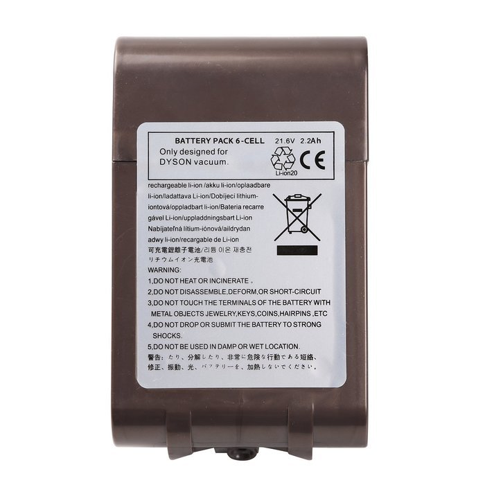 Enegitech 21.6V 2.2Ah Battery for Dyson V6 Li-ion Battery 595 650 770 880 DC58 DC61 DC62 Animal DC72 Series Handheld... N5