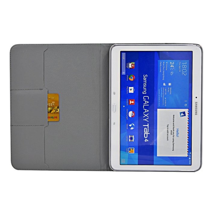 Seedan Folio Stand Case for Samsung Galaxy Tab 4 10.1 (10.1 inch, SM-T530 / T531 / T535) Black Butterfly Flower... N3