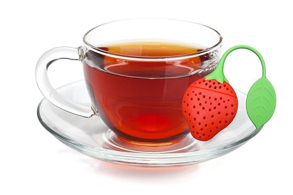 Tea Infuser Set of 3 Cute Silicone Tea Strainers by Simple To Brew, Strawberry Lemon and Orange Tea Infusers for... N2