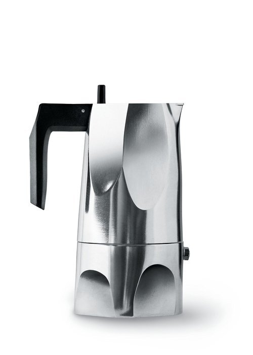 Alessi MT18/6 "Ossidiana" Stove Top Espresso 6 Cup Coffee Maker in Aluminium Casting Handle And Knob in Thermoplastic... N4