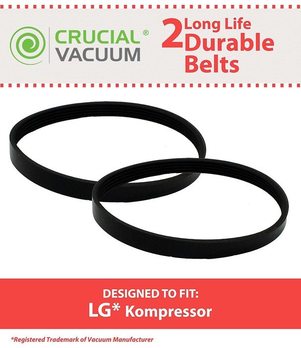 2 Durable Long-Life Vacuum Belts fits LG Kompressor LuV200R, LuV300B, LuV400T Vacuum Cleaner Belt Micro-V 5EPH271...