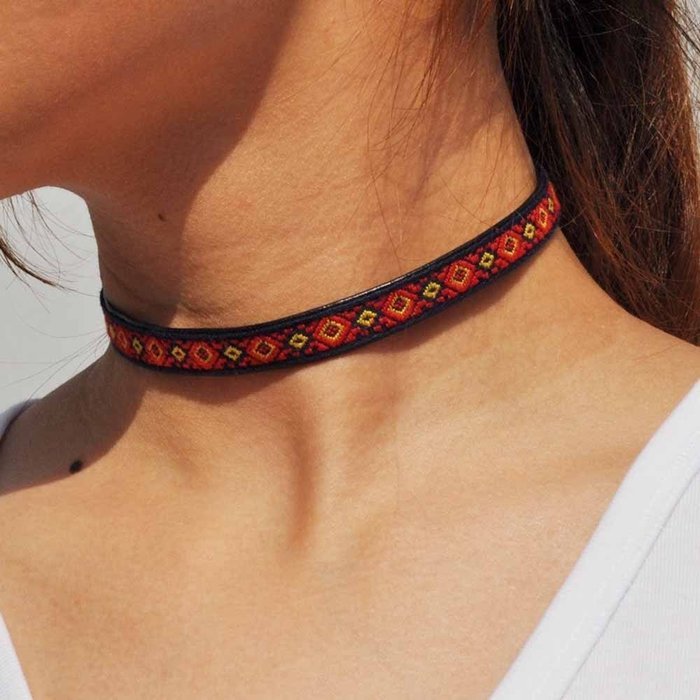 Women Black Retro Tattoo Choker Embroidery Boho Lace Gothic Punk Collar Necklace N2