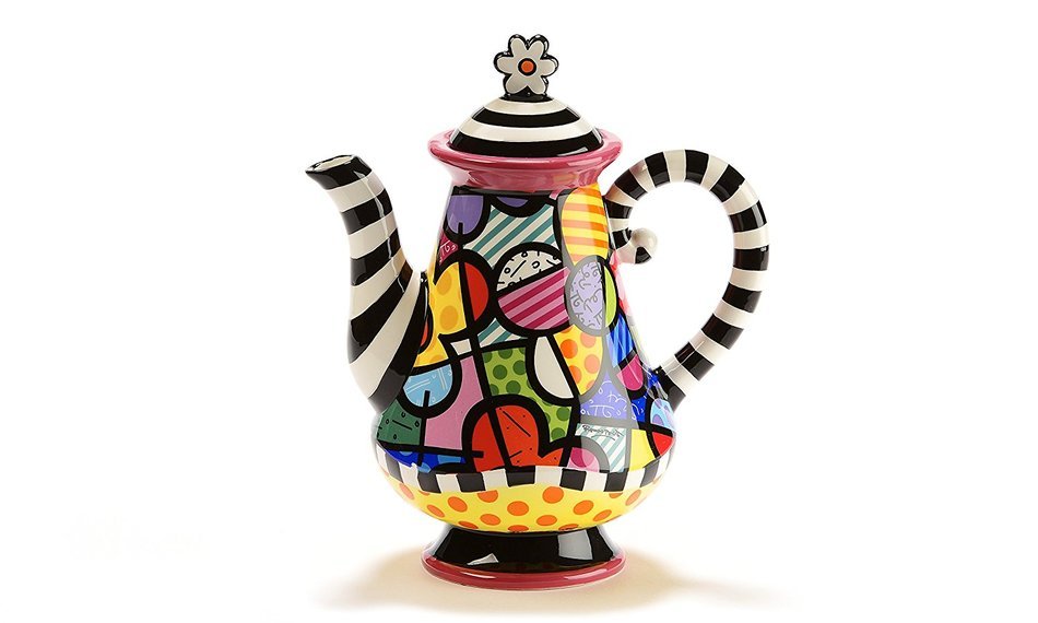 Romero Britto Ceramic Teapot, Flowers