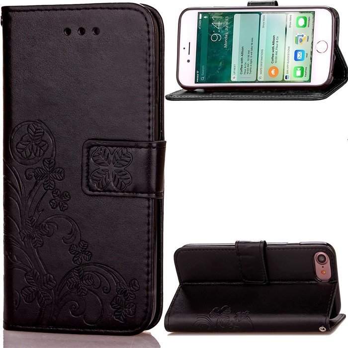 iPhone 7 Case, iPhone 7 Wallet Case,PHEZEN Beauty Flower Girl Cat Design PU Leather Wallet Case Stand Flip Case... N2