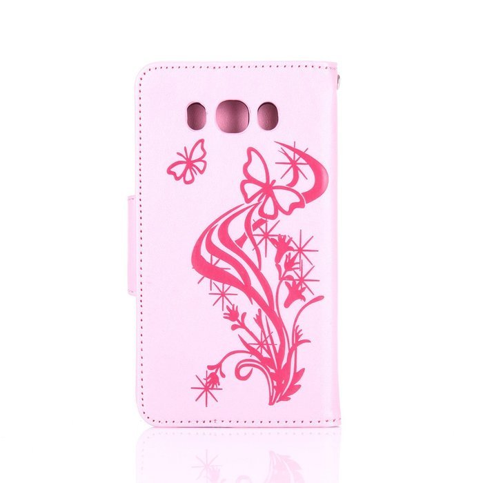 Galaxy J7 2016 Case,Galaxy J7 2016 Cover,ikasus Glitter Diamond Embossing Flowers Lily Butterfly PU Leather Flip... N36