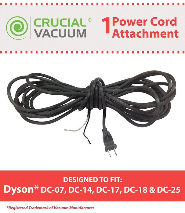 1 Dyson DC07, DC14, DC17, DC18 & DC25 Power Cord, Compare to Part # 905449-02, Designed & Engineered by Crucial...