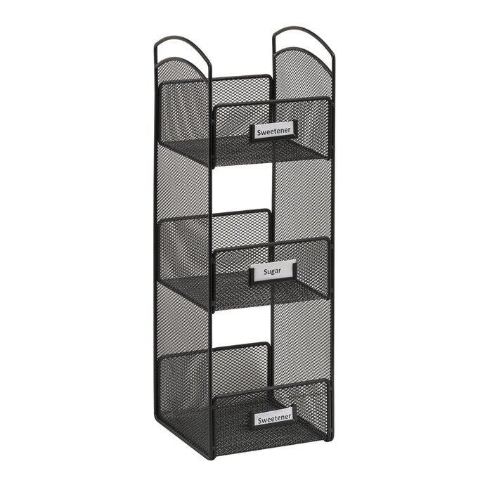 Safco Products 3293BL Onyx Mesh Break Room Supplies Organizer, Black