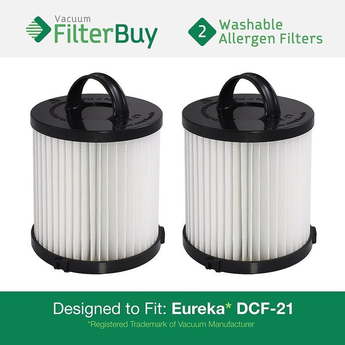 2 Eureka DCF-21 (DCF21) Washable & Reusable Allergen Filters. Designed by FilterBuy to Replace Eureka Part #&rsquo;s... N2