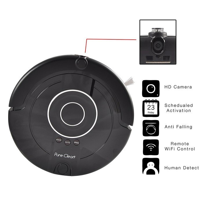 Smart Robotic Vacuum Floor Cleaner with Built in Camera - Schedule Automatic Cleaning and Remotely Control Robot... N2