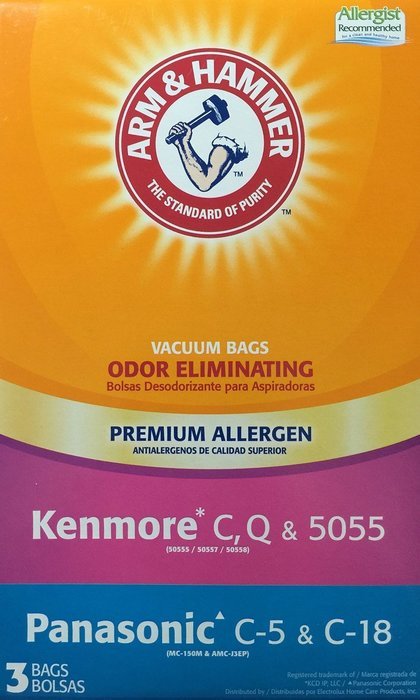 Arm & Hammer Kenmore C, Panasonic Premium Allergen Bag, 2 Pack of 3 Bags (6 Bags)