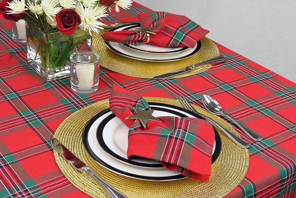DII Christmas Holiday Holly Jolly Plaid Napkin, Set of 6 N59