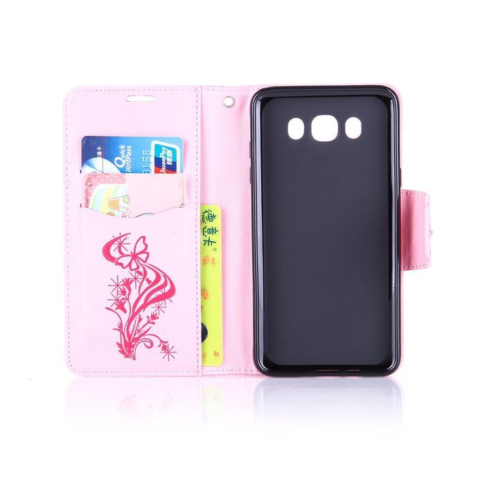 Galaxy J7 2016 Case,Galaxy J7 2016 Cover,ikasus Glitter Diamond Embossing Flowers Lily Butterfly PU Leather Flip... N44