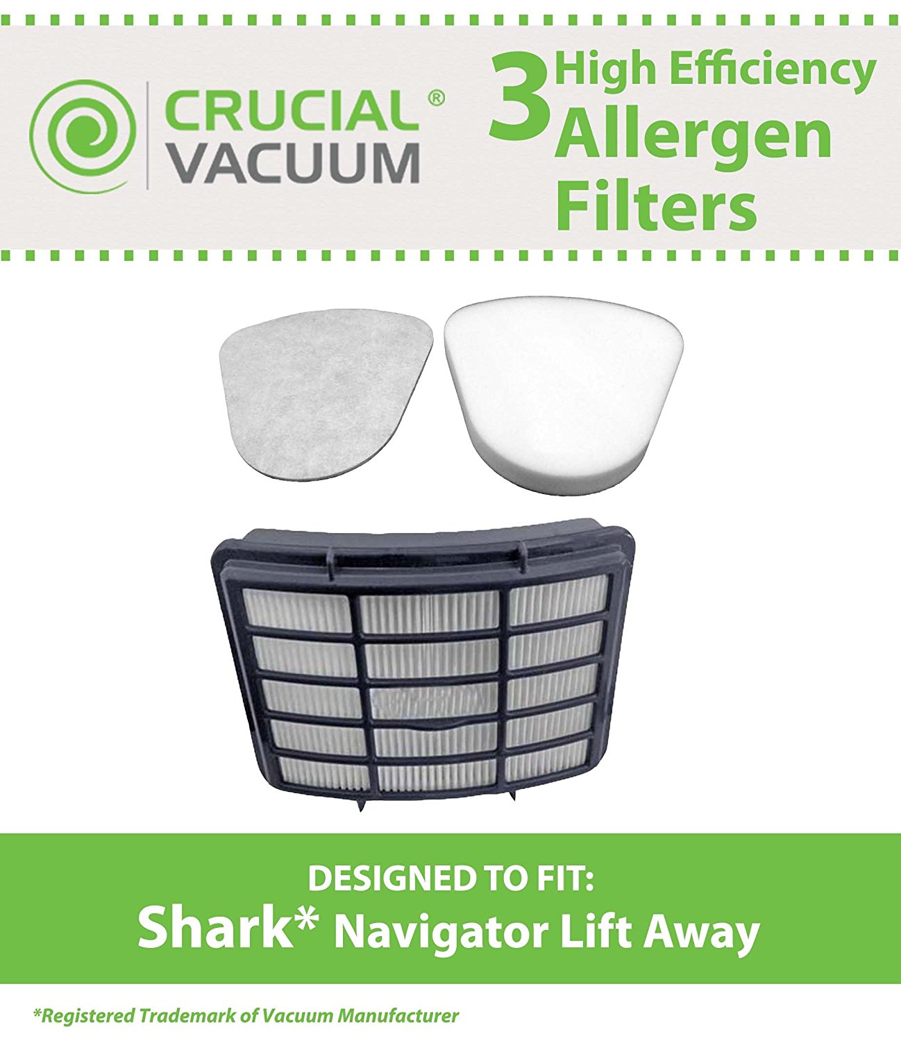 Shark Navigator Lift-Away Filter Kit Designed To Fit Shark NV351, NV352 ...