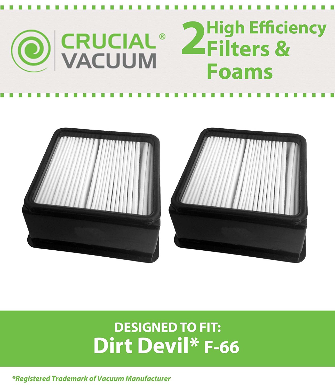 2 dirt devil f66 f 66 filters foam filters insert fits dirt devil